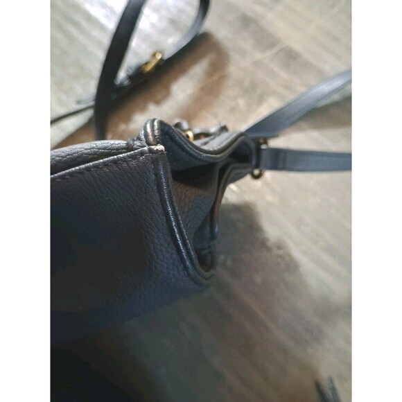 Sonoma Black Faux Leather Fold Over Crossbody Boho Purse - Picture 3 of 11